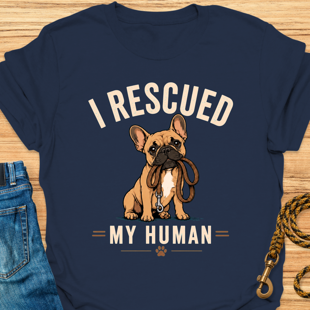 Frenchie rescued human