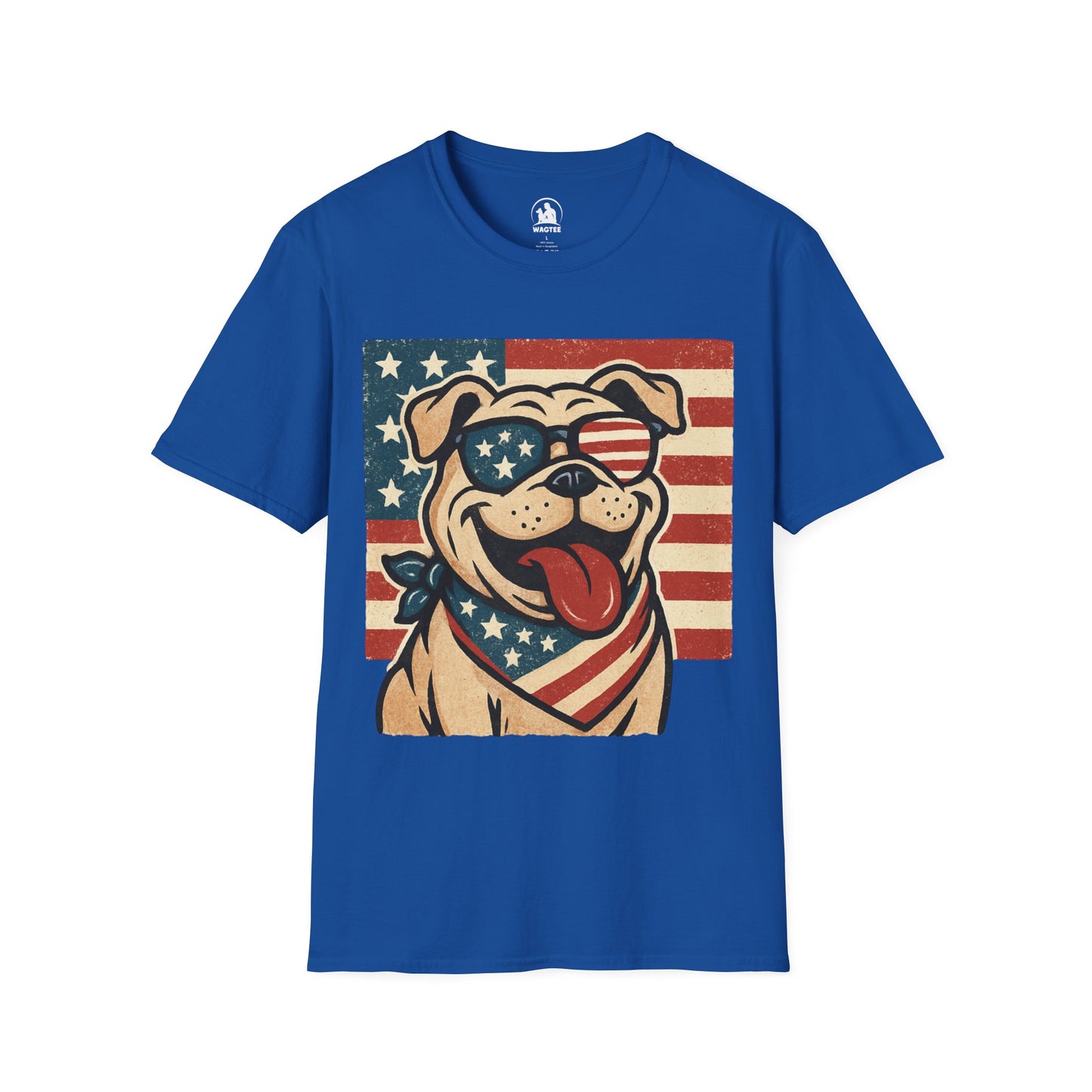 Patriotic bulldog pup