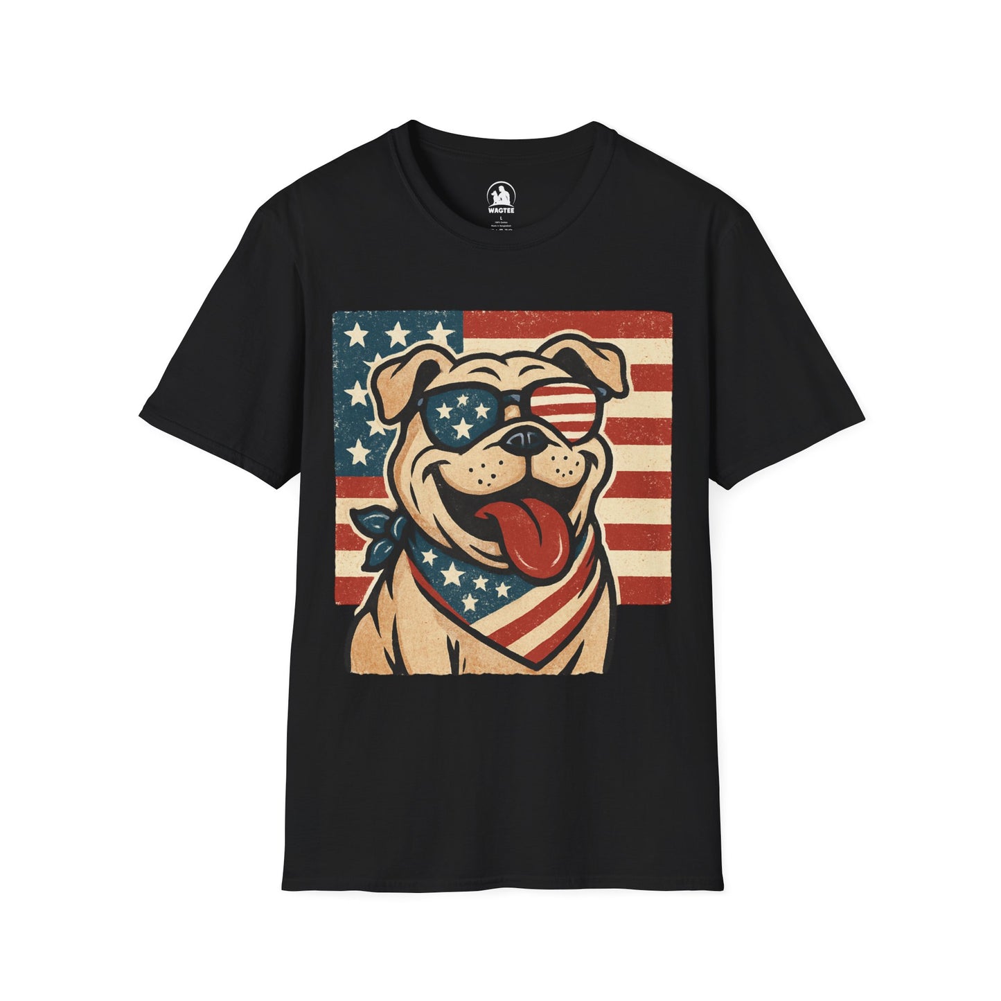 Patriotic bulldog pup