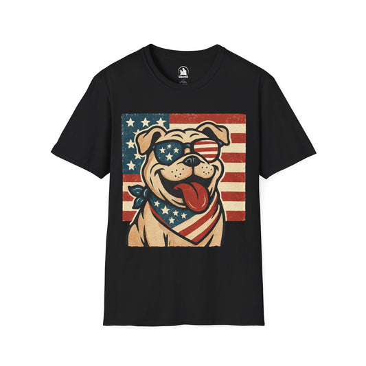 Patriotic bulldog pup