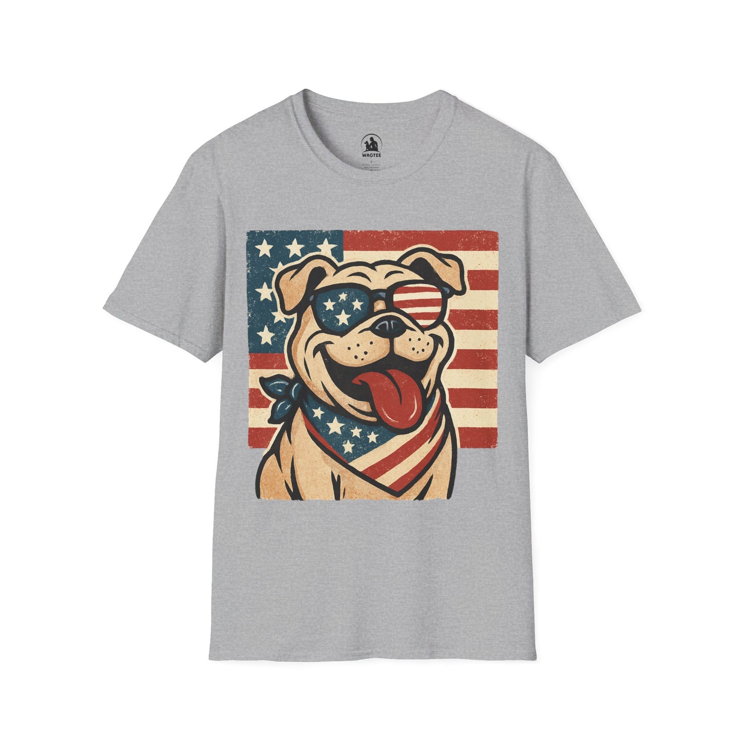 Patriotic bulldog pup