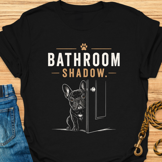 Frenchie bathroom shadow