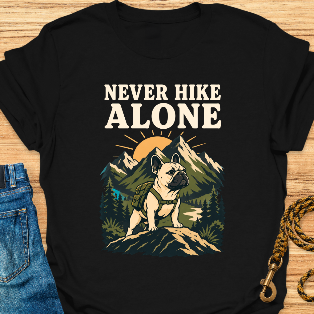 Frenchie never hike alone