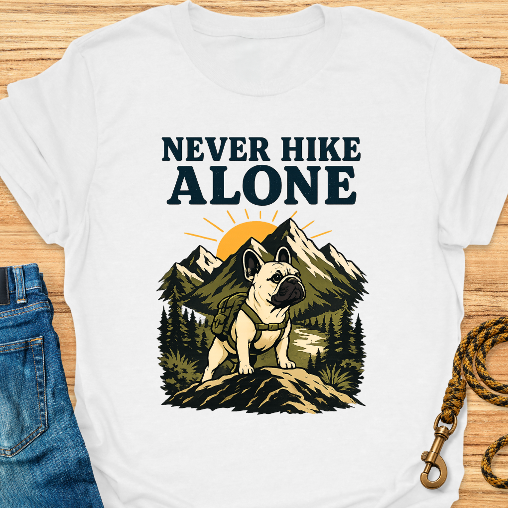 Frenchie never hike alone