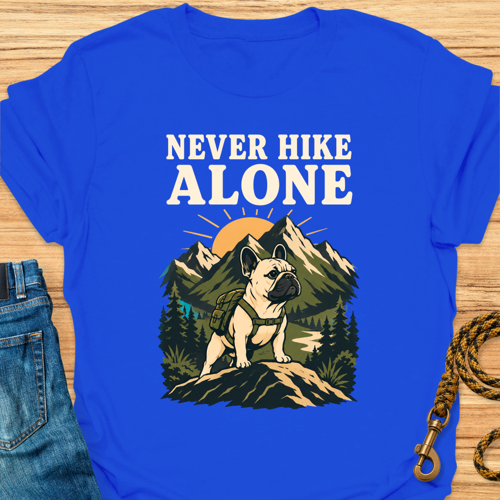 Frenchie never hike alone