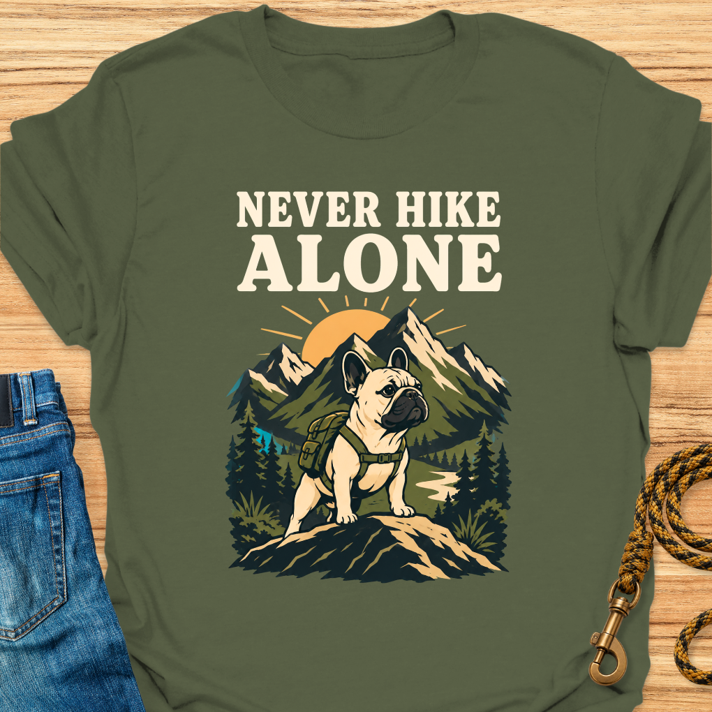 Frenchie never hike alone