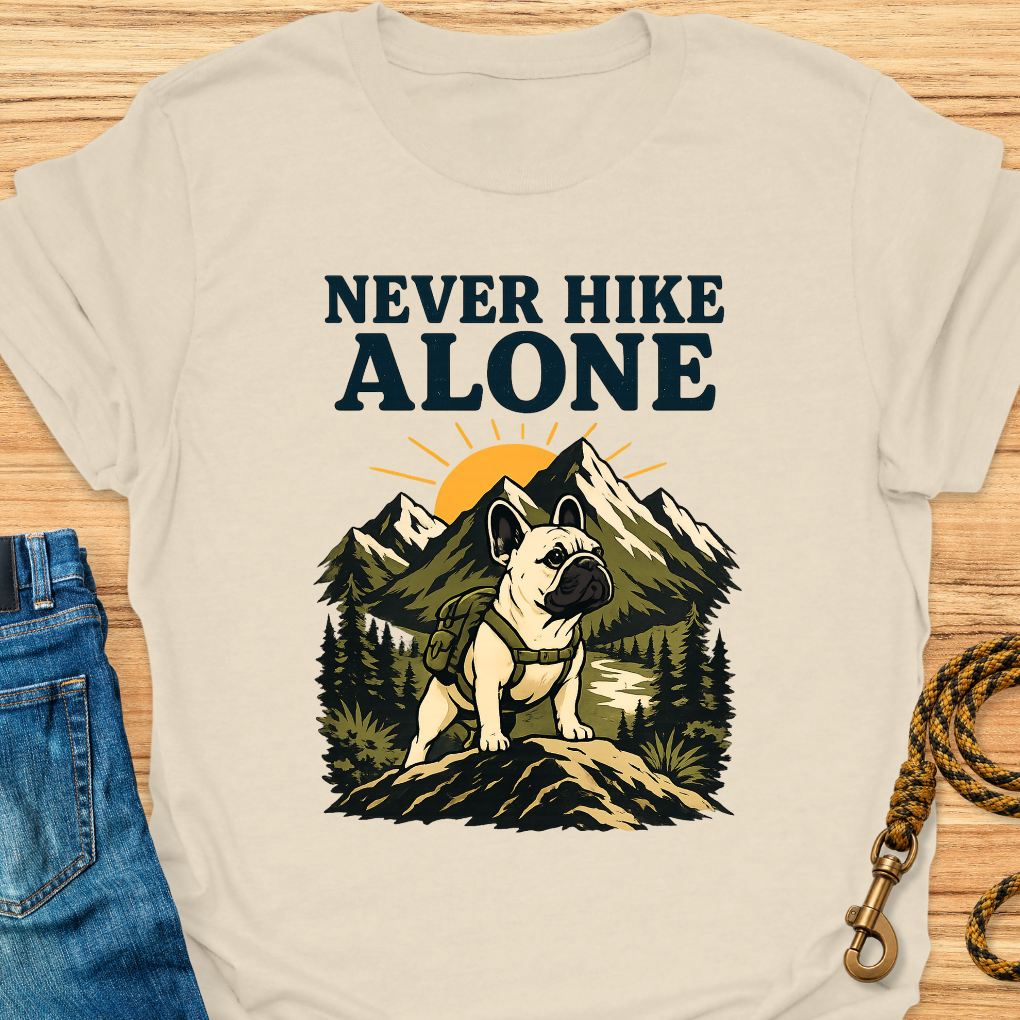 Frenchie never hike alone