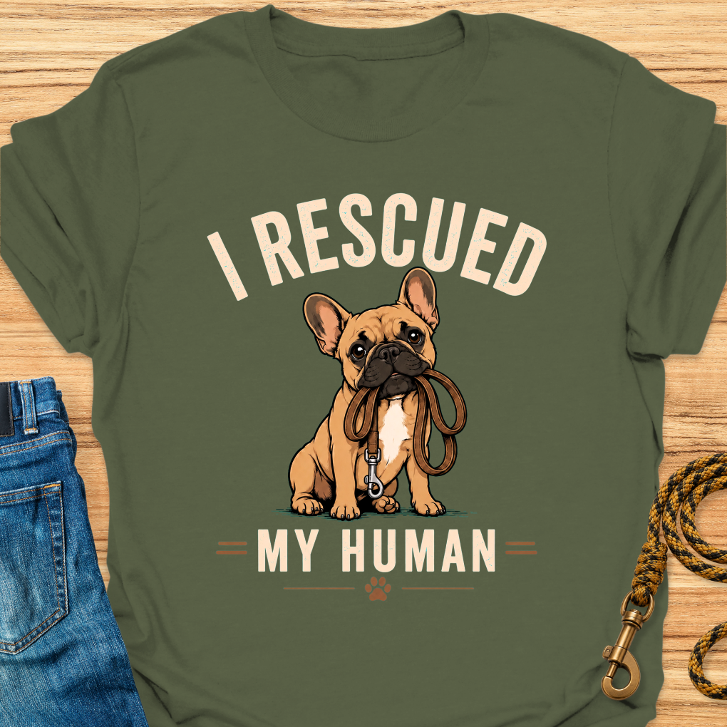 Frenchie rescued human
