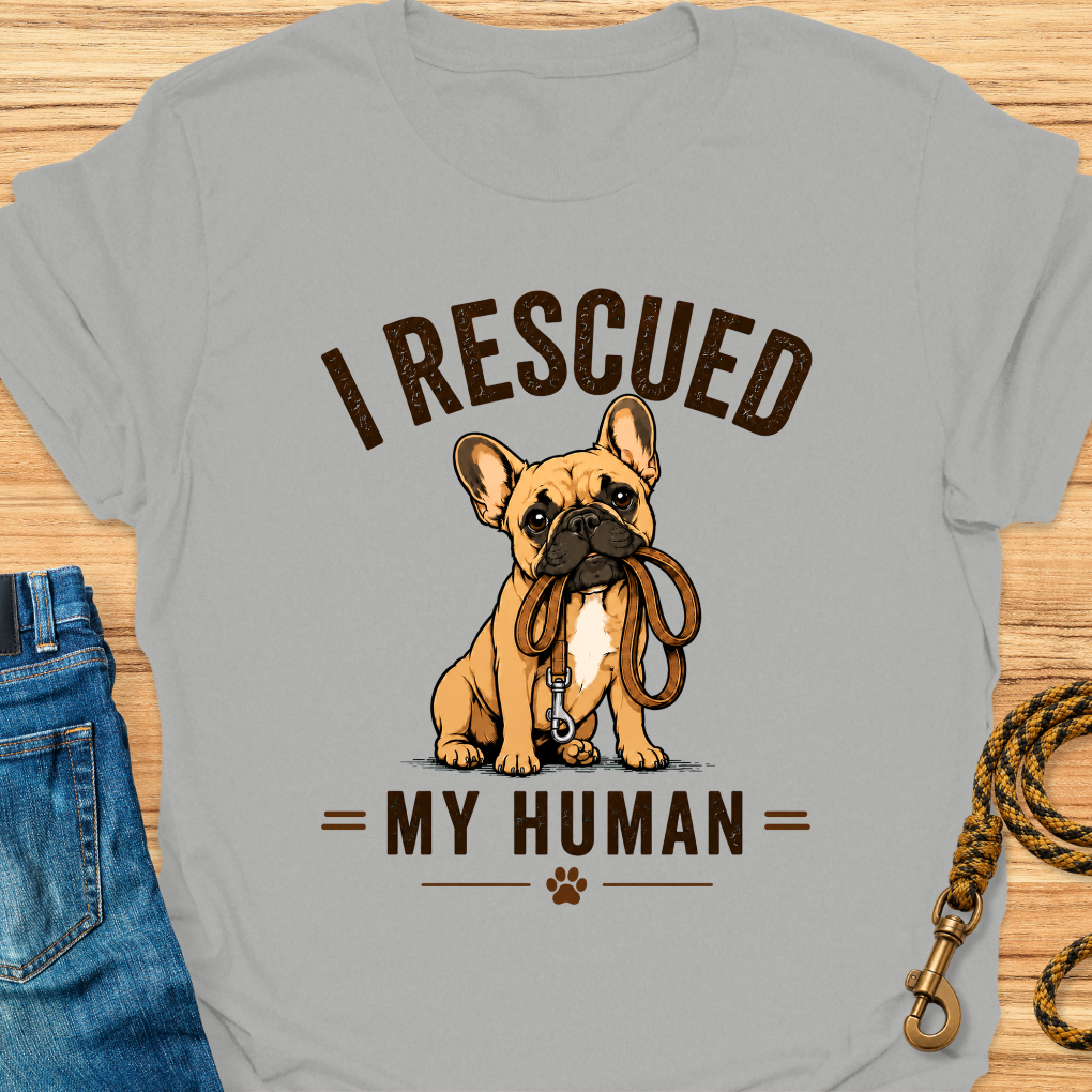Frenchie rescued human