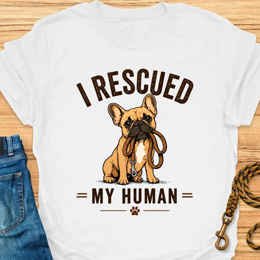 Frenchie rescued human