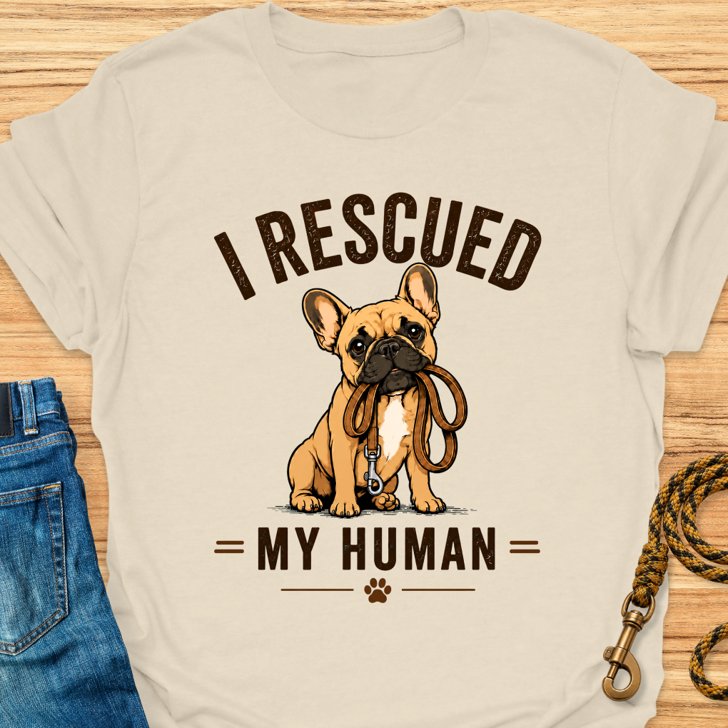 Frenchie rescued human