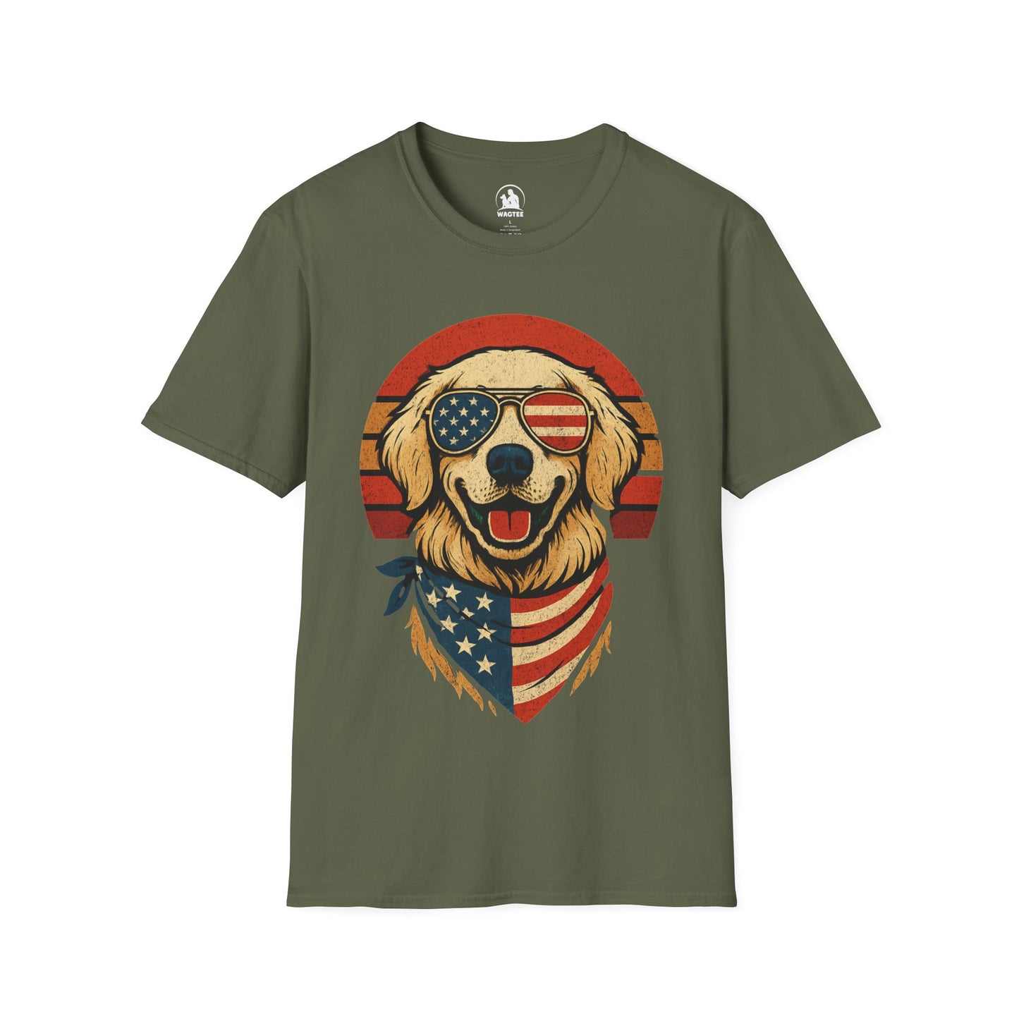 Patriotic golden retriever