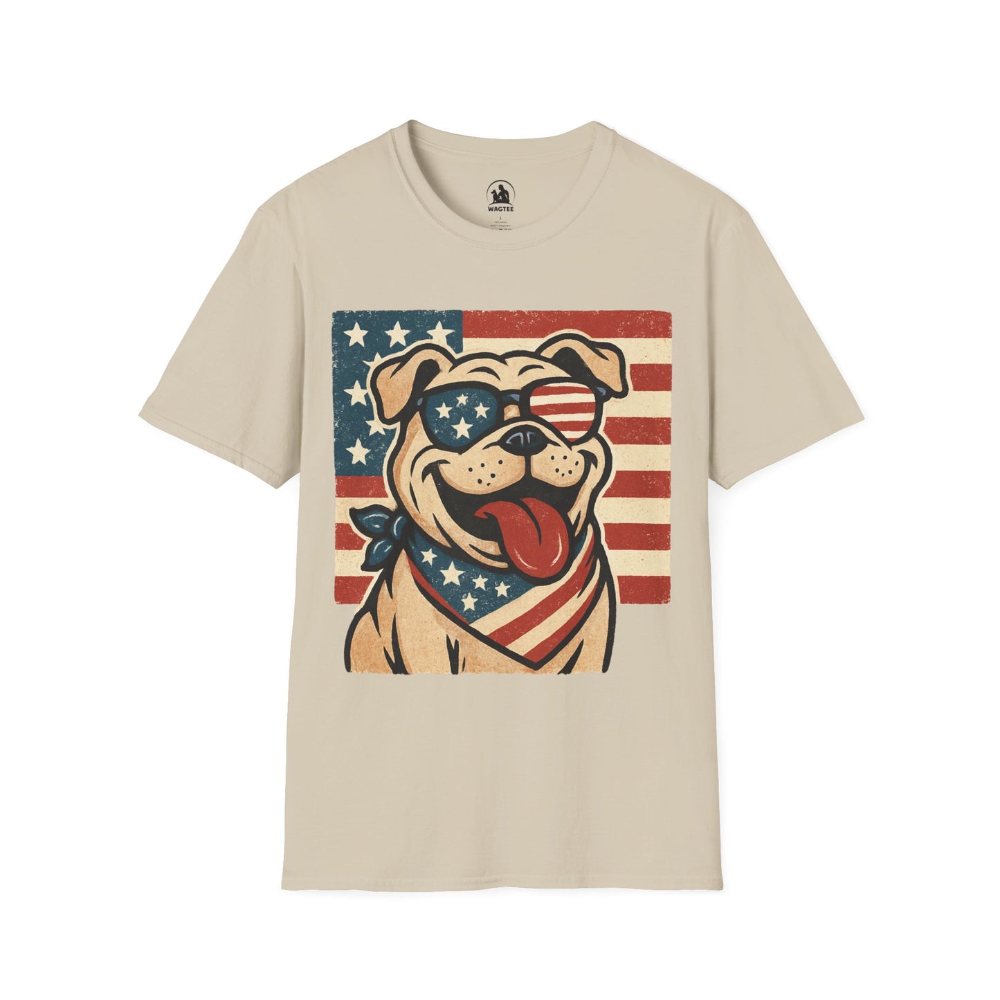 Patriotic bulldog pup