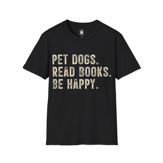 Pet dogs read books be happy