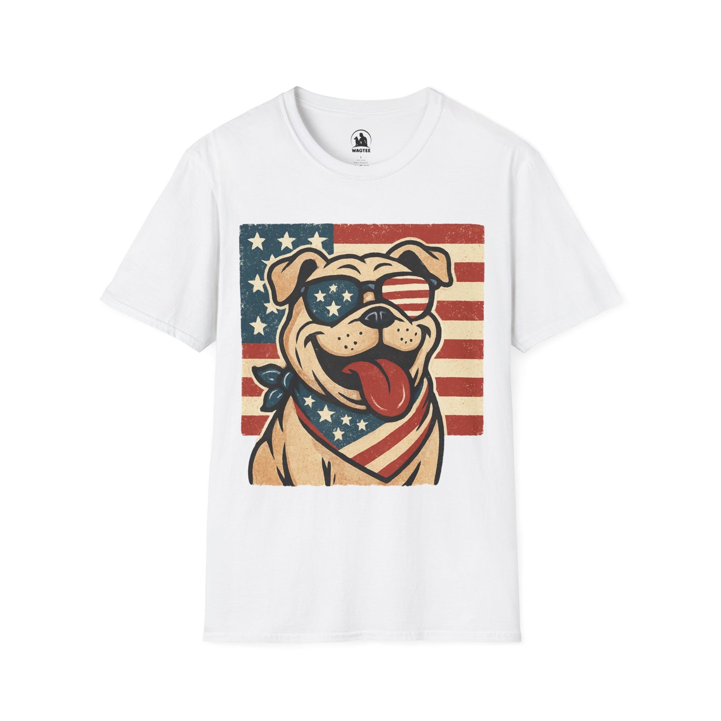 Patriotic bulldog pup