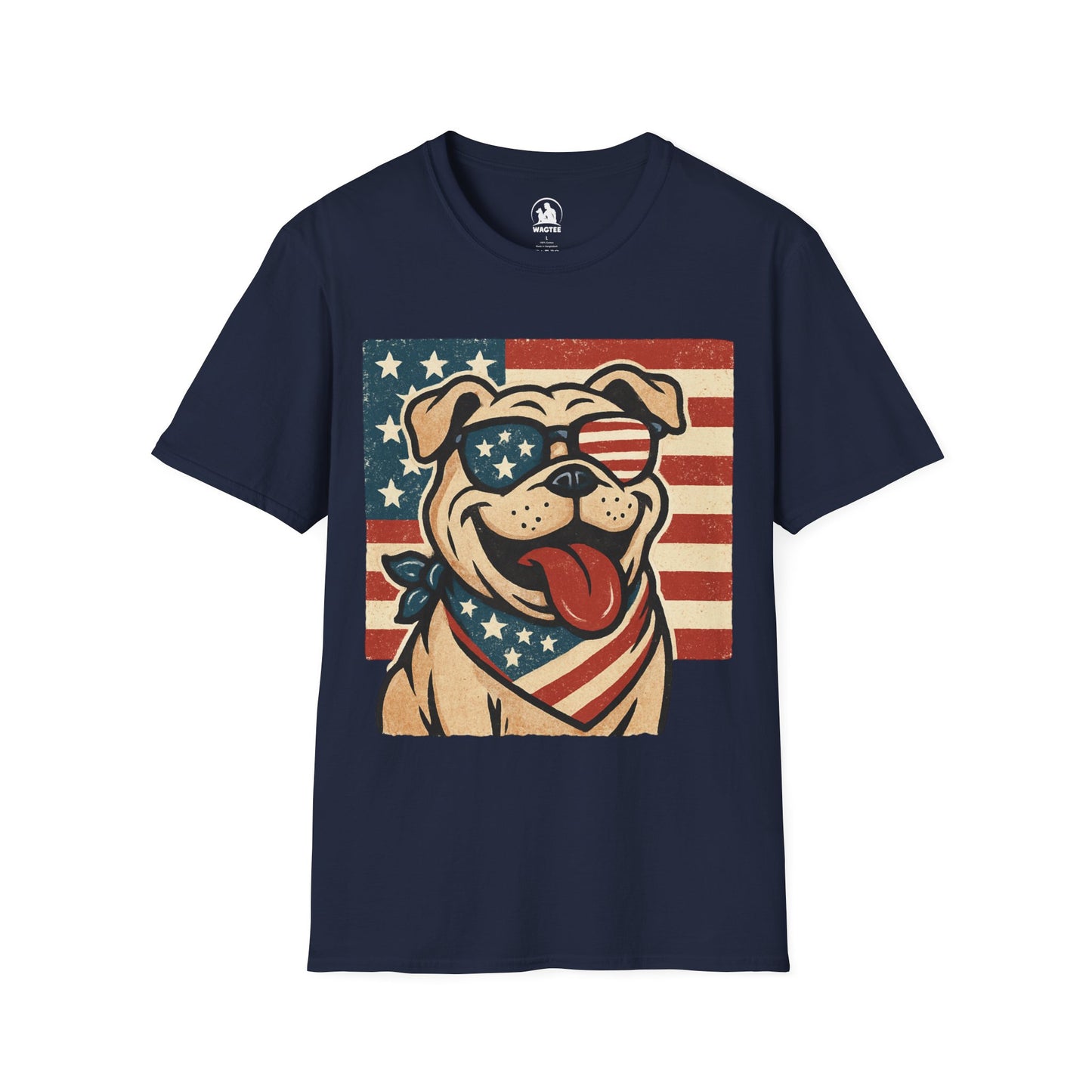 Patriotic bulldog pup